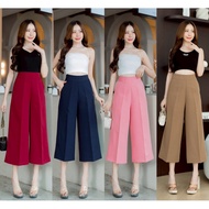 7-Inch Wide-Leg Pants Side Zipper Micro Fabric Length 33-34[AF]