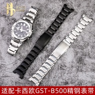 New Solid Stainless Steel Strap Notch Suitable for Casio GST-B500AD/BD/D Men's Metal Watch Chain Waterproof
