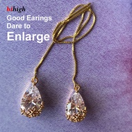 Dây Tai Zircon Hình Giọt Nước Mạ Vàng Bạc S925