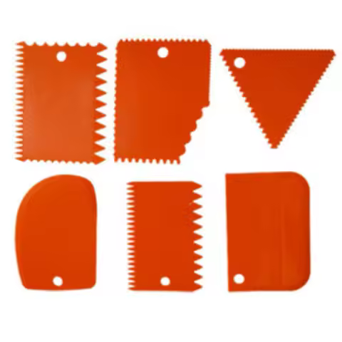 6PCS Pottery Plastic Scraper Tools Clay Sculpture Tooth Shape Pottery Clay Sculpture Carving Tool DI