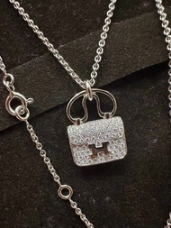 2021 HERMES 18K白金Constance Diamond Pendant鑽石項鏈愛馬仕白金滿鑽康康項鍊