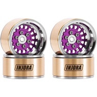 INJORA ModuWheel 1.0" Aluminum Beadlock Wheels Negative Offset -4.4mm for TRX4M SCX24 118 124 RC Cra