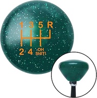 American Shifter 209054 Green Retro Metal Flake Shift Knob with M16 x 1.5 Insert (Orange Shift Patte