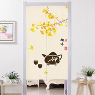 Japanese width 140CM Door Curtain with rod Set Hanging Half divide 120 180 Modern living room entryway Toilet Kitchen Partition Full Door Curtain pole doorway Height 200CM Curtain