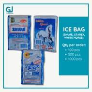 Ice Bag 4x12" White horse, Starex, Shure, Yelo plastic Ice bag