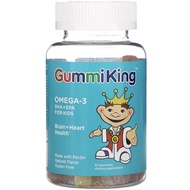 GummiKing, Omega-3 DHA + EPA for Kids, Strawberry, Orange and Lemon (60 Gummies)