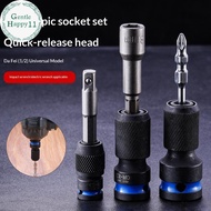 GentleHappy 3pcs Impact Hex Converter, 1/2 3/8 1/4-INCH Drive Female To 1/4-Inch Hex Adapter, Impact