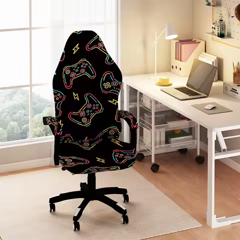 Computer Gaming Chair Cover Fashion Printed Elastic E-Sports Swivel Chair Protect Dust Covers Home O