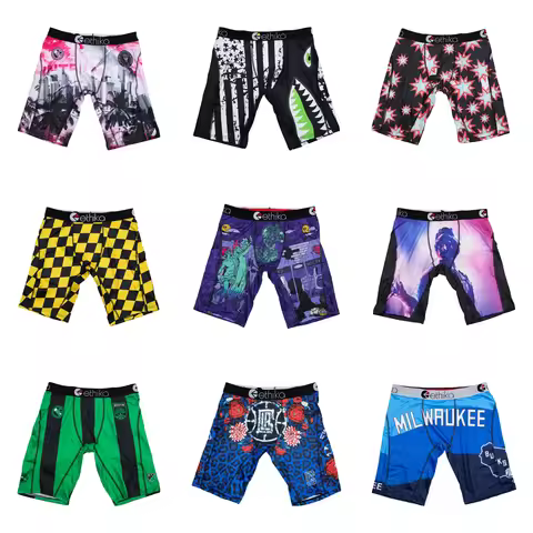 ETHIKA 1Pcs Men Underwear Boxers Breathable Mesh Crotch Man Underpants Plus Size L-3XL Mens Panties 