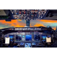 Flight Deck Airplane Cockpit at Sunset Photo Photograph Cubicle Locker Mini Art Poster