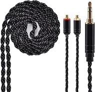 6 Core Upgrade Silver Plated Replacement Cable, Black MMCX Detachable Earphone Cable Replacement Ear