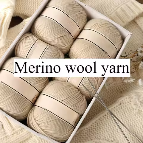500g/set 4 Ply Merino Wool Woolen Yarn for Hand Knitting Crochet Sweater Hats Gloves Thread Soft Puf