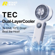 RTAKO Handheld Fan Level Adjustment Wind Cooler Battery Power Display 3600mAh Rechargeable Portable 