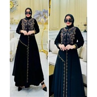 GAMIS ABAYA TURKEY PAYET MOTIF MERAK MEWAH ABAYA HITAM ABAYA PREMIUM