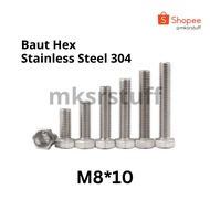 M8 - SS304 Stainless Steel 304 Hex Bolt