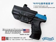 昊克生存遊戲萬華店- 美國製 真品WALTHER PPQ M2警用快拔便衣專用槍套~碳纖包膜表面款~左右手都有