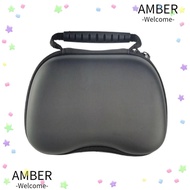 AMBER Game Controller Protective Cover, Handle PU for PS5 Gamepad , Simplicity Portable Zipper Wear-resistant Data Cable Storage Bag for PlayStation 5
