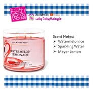 | % Authentic | Bath And Body Works Watermelon Lemonade 3-Wick Candle (411 g)
