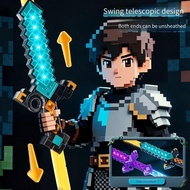 Diamond Sword Retractable Light Sword My Double-Blade Sword World Light Rotating Sword Laser Sw