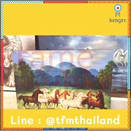 กรอบลอย ภาพม้า8ตัววิ่งบนน้ำพื้นหลังภูเขา 40 x 50 x 2.5 cm. เสริมฮวงจุ้ย เสริมดวง กรอบลอยไม้แท้ กรอบรูปมงคล สินค้ามีจำนวนจำกัด