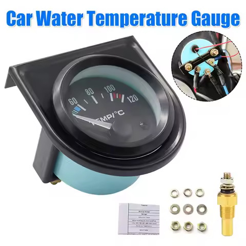52mm 2 Inch DC12V Car Digital Water Temp Gauge 40-120 Celsius Water Tank Level Indicator Water Temp 