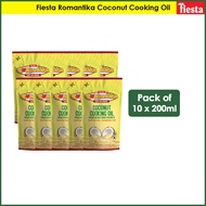 Fiesta Romantika Coconut Cooking Oil 200ml | Pack of 10 | Cooking Oil | Coconut Cooking Oil for Cooking | Coconut Oil | Coconut | Mantika