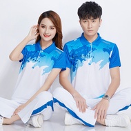 Jiamusi Sports Suit Summer Men Women Short-Sleeved Dream Team Fitness Plaza Dance Soft Ball Hiking T