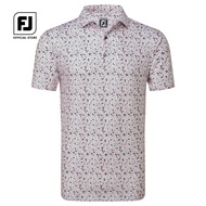 FootJoy FJ ProDry Performance Primrose Print Lisle Spread Collar Mens Golf Shirts เสื้อแขนสั้น ชุดกอ