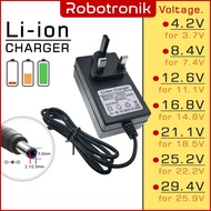 Rechargable Li-ion Battery Charger (Lead Acid / Lithium) 3.7V 4.2 7.4 8.4 12V 12.6 16.8 21.1 25.2 29