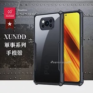 XUNDD 軍事防摔 POCO X3 Pro 鏡頭全包覆 清透保護殼 手機殼(夜幕黑)