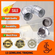 LS GEMILANG PREMIUM Stainless Steel Cap 4" 6'' Flexible air hose Aluminium Cooker Hood Ducting Kitch