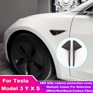 HW 4.0 Side camera protection cover Trim For Tesla Model Y 3 X S 2023-2025  Carbon Fiber ABS 2PCS