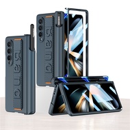 {djtgfju} 【Included Pen and Tempered Glass】 Samsung Galaxy Z Fold 5 5G Wristband Phone Case with Mag