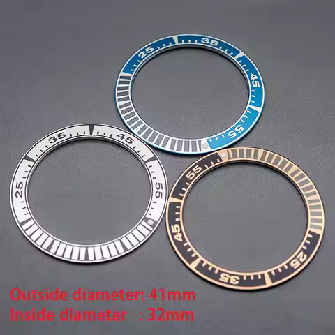 Mod 41*32mm Aluminum Bezel PROSPEX SNR025 Bezel Insert Fit Samurai Black Series SRPE39K1 Watch Case 