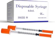 1/2cc Syringe for Lab, 100 Pack Disposable Wrapped with 31Ga 6mm/0.25in