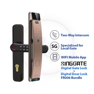 SINGGATE FR006 + FM021 Video Call Smart Viewer Digital Door Lock + Digital Gate Lock Bundle
