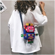 Beg Kecil Harajuku Jepun Personaliti Bergaya Kartun Beg Selempang Beg Wanita Beg Telefon Robot Beg T