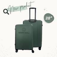 กระเป๋าเดินทาง กระเป๋าเดินทางล้อลาก ABS PC วัสดุพรีเมี่ยม น้ำหนักเบา ดีไซน์หรูหราทันสมัย ขนาด20-24-28นิ้ว #ROB (GREEN)