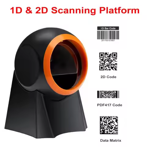 Platform Barcode Scanner 1D 2D Scanner USB Wired Hands-Free 2D Desktop Bar code Reader Ominidirectio