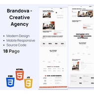 Brandova Creative Agency HTML Website Template with Elegant Design | Responsive Portfolio & Branding