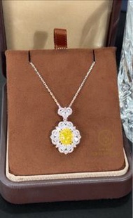 今日福利super抵💛👑！  GIA 1.05ct Fancy Intense Yellow Diamond Necklace！ 1.188ct diamond & 18k gold, price 3