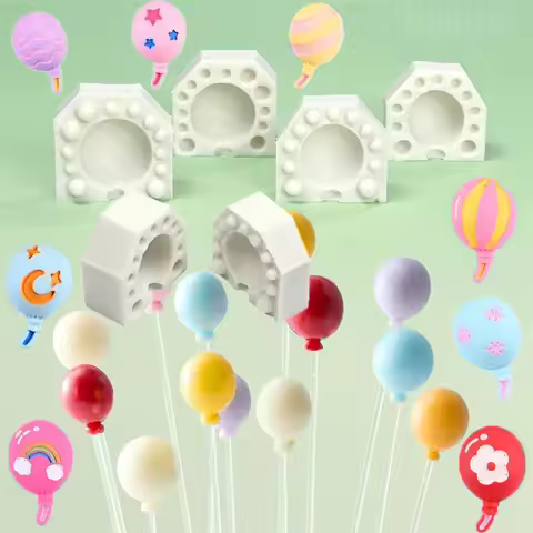 2pcs/set Mini 3D Oval Balloon Silicone Mold Fondant Chocolate Mould DIY Gumpaste Clay Candle Molds C