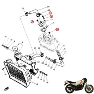 Yamaha RD350LC Skru Joint Radiator Original Japan (91317-06020/95817-08025/90201-082A6)