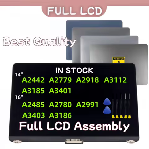 LCD Screen Display Assembly Replacement for MacBook Pro A2442 A2485 A2779 A2780 A2918 A2991 A3112 A3