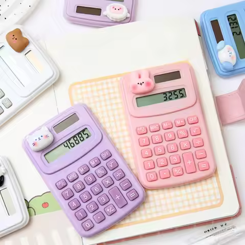 Cartoon Cute Calculator Fashion Mini Portable Small Calculator Portable Office Computer for Primary 