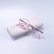 กรอบแว่นตา สไตล์เกาหลี น้ำหนักเบา ทรงหกเหลี่ยม ทำจากวัสดุไททาเนียม (Belon Pink Gold Color)