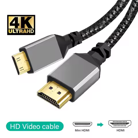 Mini HDMI to HDMI Cable Supports 3D/4K@60Hz/18Gbps/1080P HD Cable For Nikon/Canon DSLR, Camcorder, L