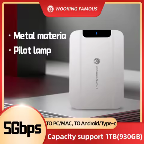 WOOKING X25 2.5" Portable HDD 120MB/s USB3.0 - Metal External Hard Drive for PS5/PS4/PC/Laptop Data 