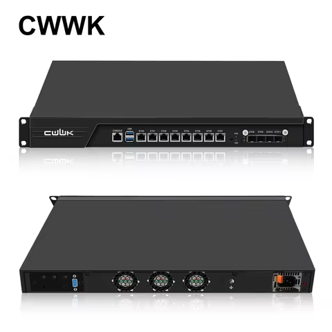 CWWK 1U Rackmount Router PC 19 Inch Firewall Hardware Core i3 7100 for LGA 1151,OPNsense Appliance 1
