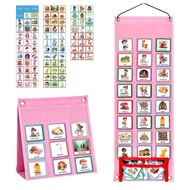 Kids Daily Schedule Chart 18+1 Pocket Visual Schedule Chart Visual Timetable Chart Daily Routine Cha